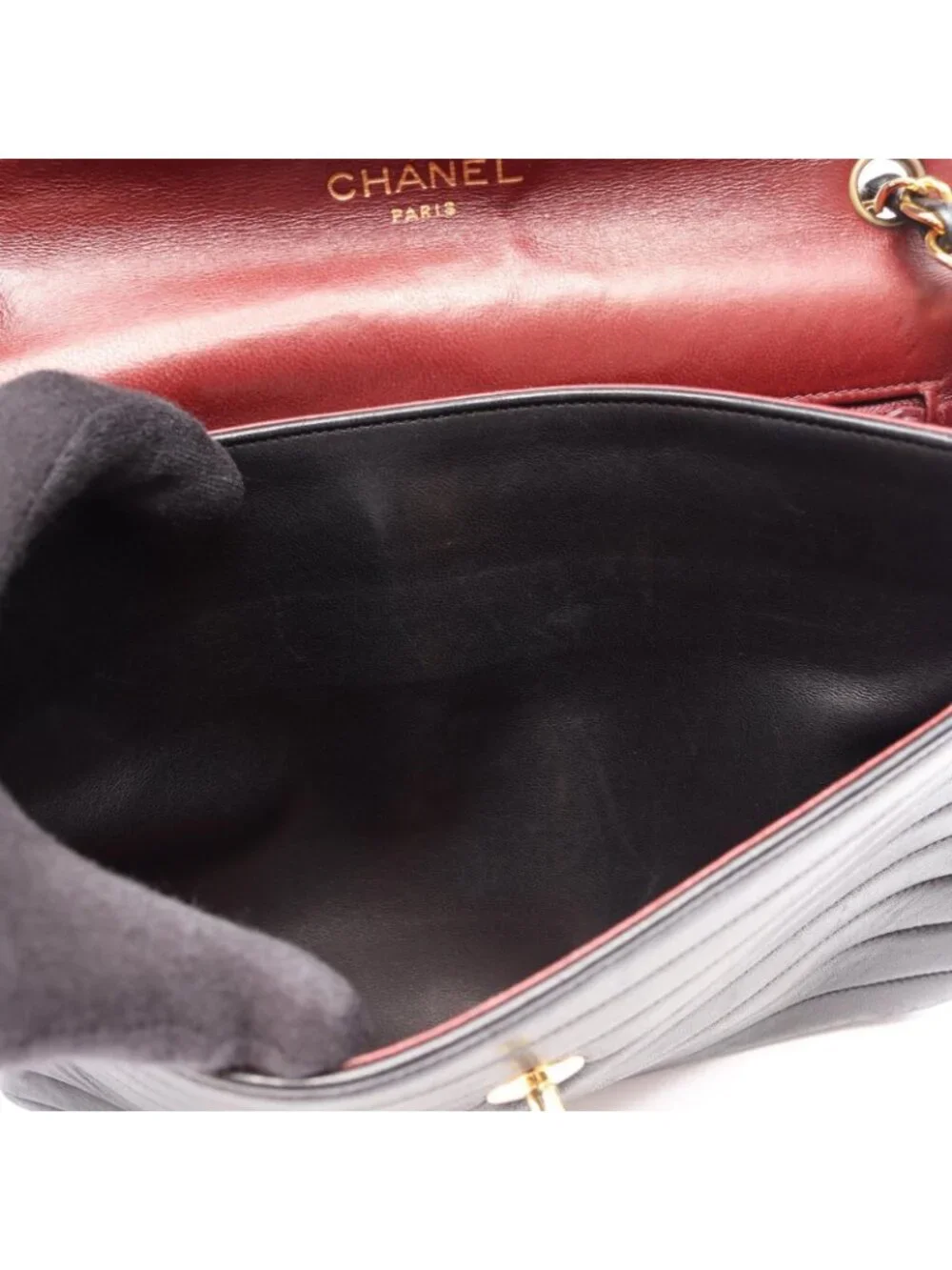 Chanel Shoulder Bag Mademoiselle Black Lambskin Chain